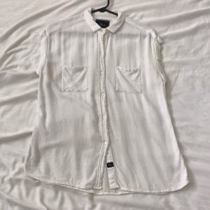 Rails short sleeve white button down